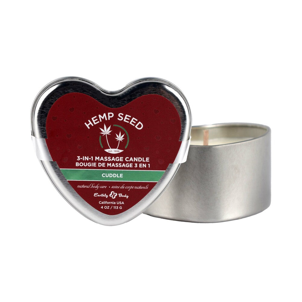 Earthly Body 2023 Valentine 3 in 1 Massage Heart Candle - 4 oz Cuddle