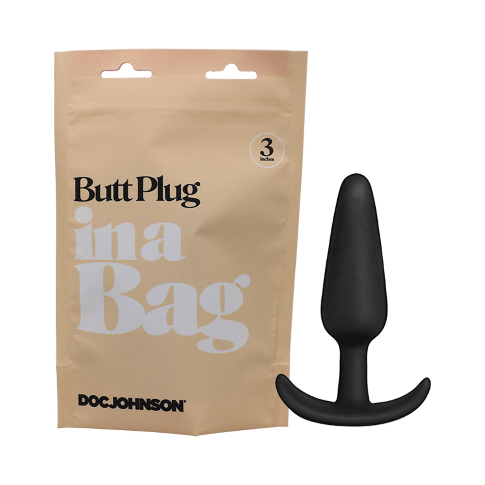 In A Bag Butt Plug 3in Black