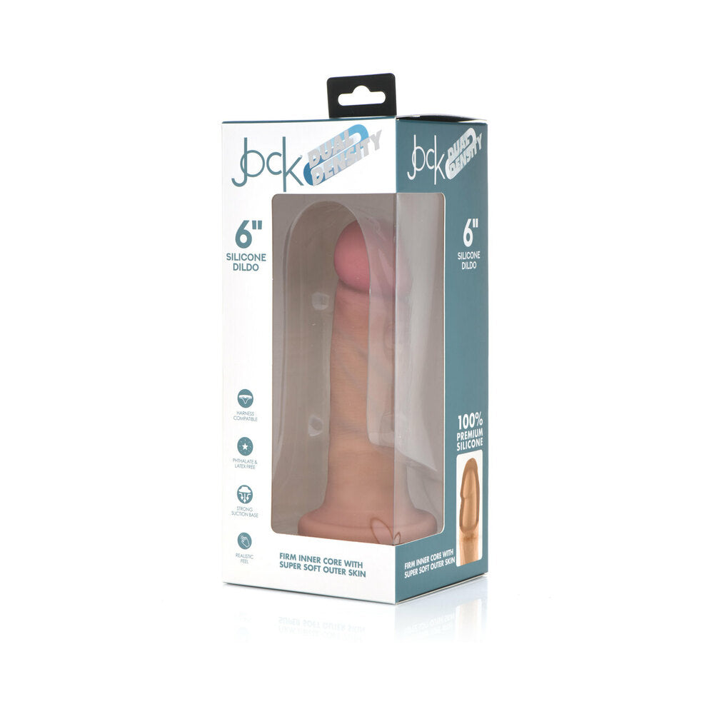 Jock Dual Density Silicone Dildo 6in Light