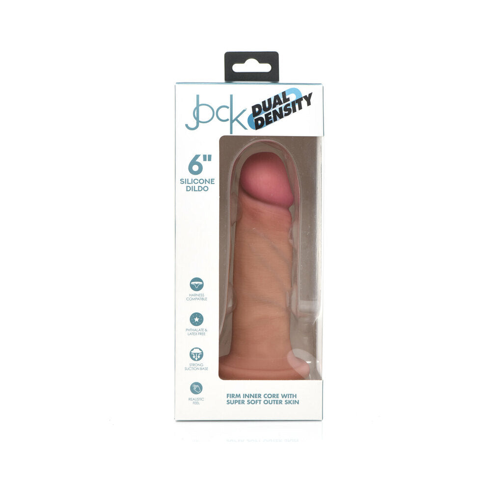 Jock Dual Density Silicone Dildo 6in Light