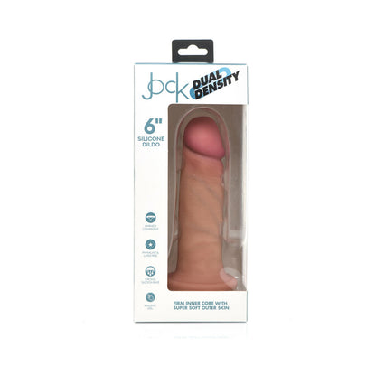 Jock Dual Density Silicone Dildo 6in Light