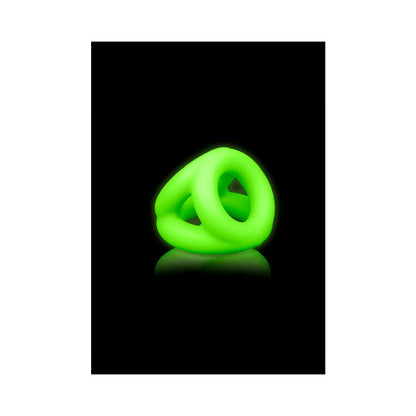 Ouch! Glow Cock Ring & Ball Strap - Glow In The Dark - Green