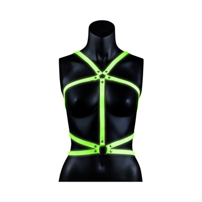 Ouch! Glow Body Harness - Glow In The Dark - Green - L/xl