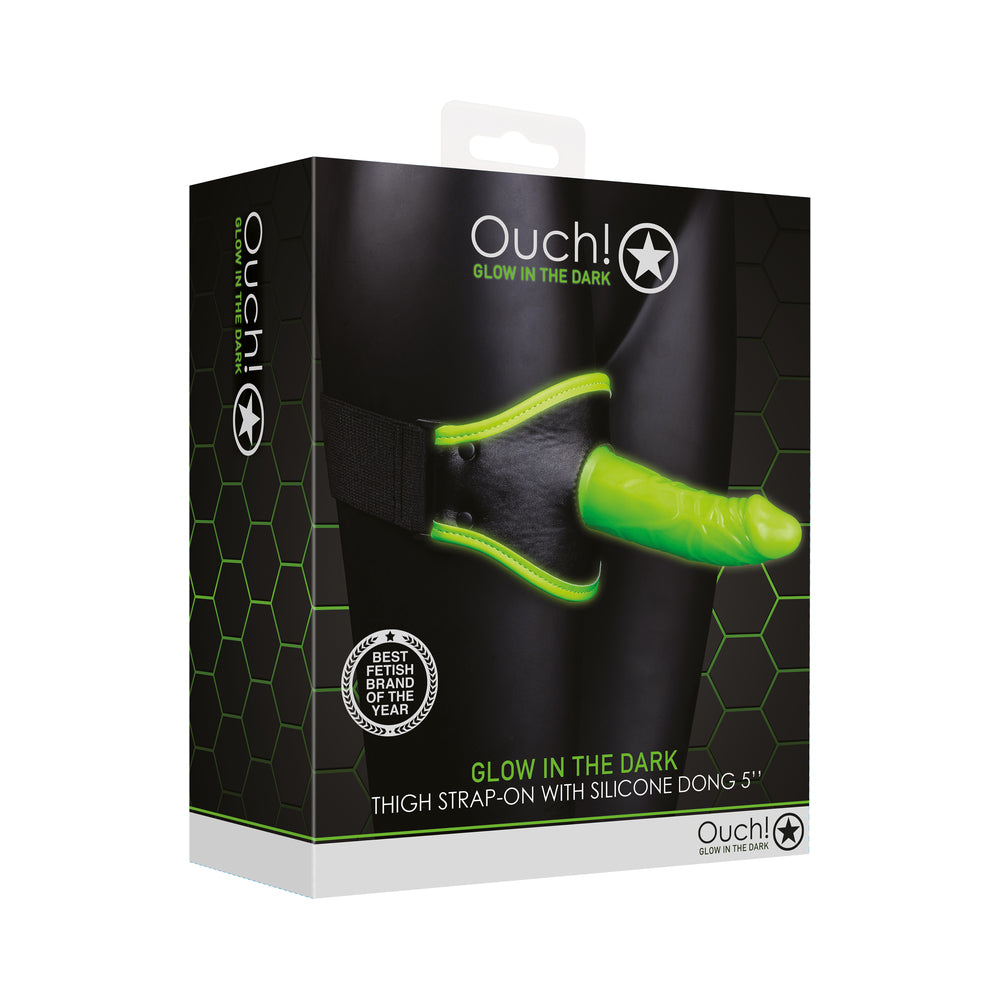 Ouch! Glow Thigh Strap-on - Glow In The Dark - Green