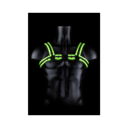 Bonded Leather Buckle Harness - Large/xlarge -  Glow in the Dark