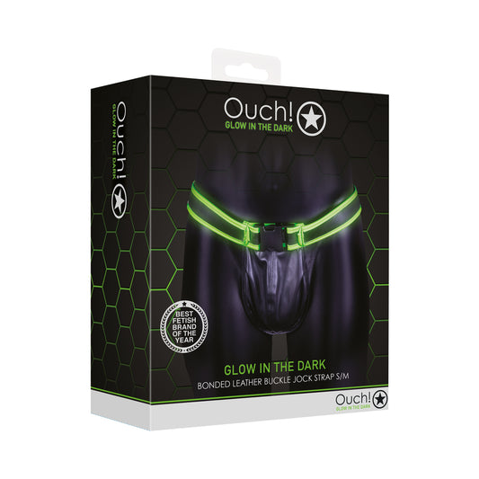 Ouch! Glow Buckle Jock Strap - Glow In The Dark - Green - S/m