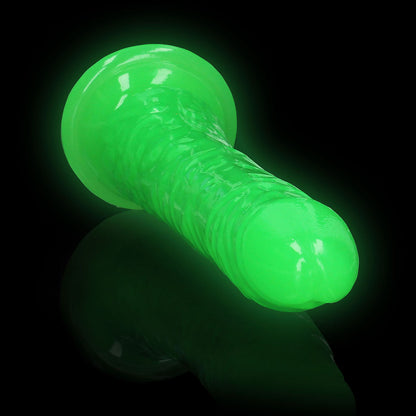 Realrock Glow In The Dark Slim 8 In. Dildo Neon Green