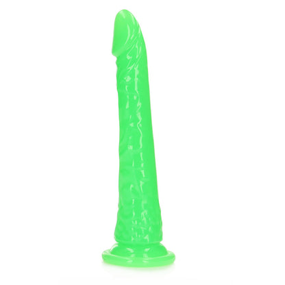 Realrock Glow In The Dark Slim 10 In. Dildo Neon Green