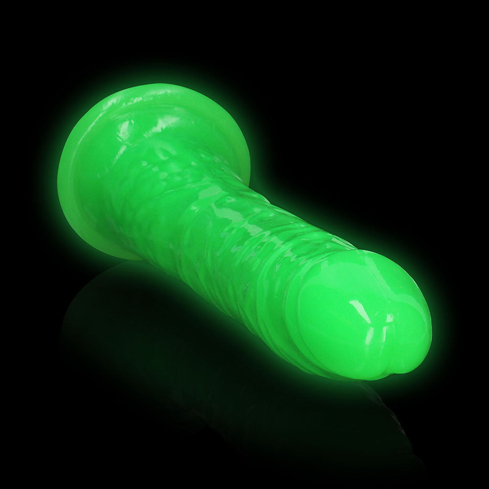 Realrock Glow In The Dark Slim 11 In. Dildo Neon Green