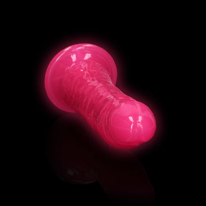 Realrock Glow In The Dark Slim 7 In. Dildo Neon Pink