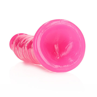 Realrock Glow In The Dark Slim 8 In. Dildo Neon Pink