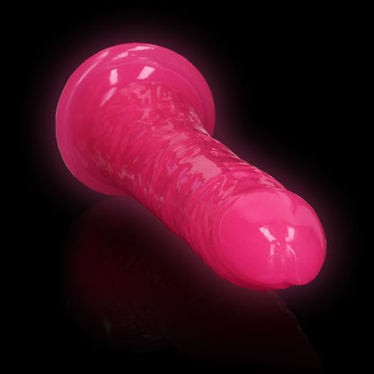 Realrock Glow In The Dark Slim 8 In. Dildo Neon Pink