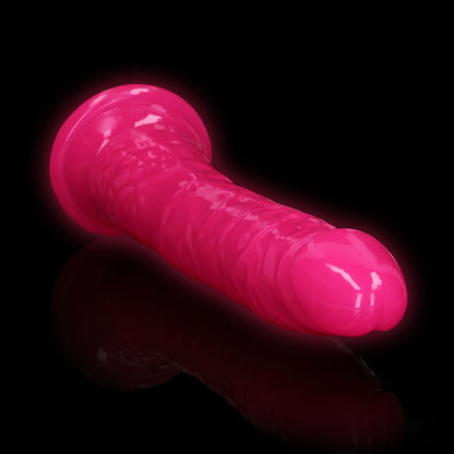 Realrock Glow In The Dark Slim 11 In. Dildo Neon Pink