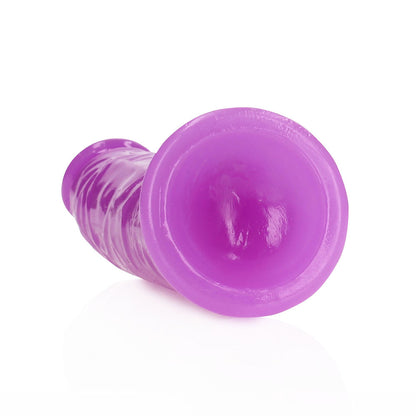 Realrock Glow In The Dark Slim 6 In. Dildo Neon Purple