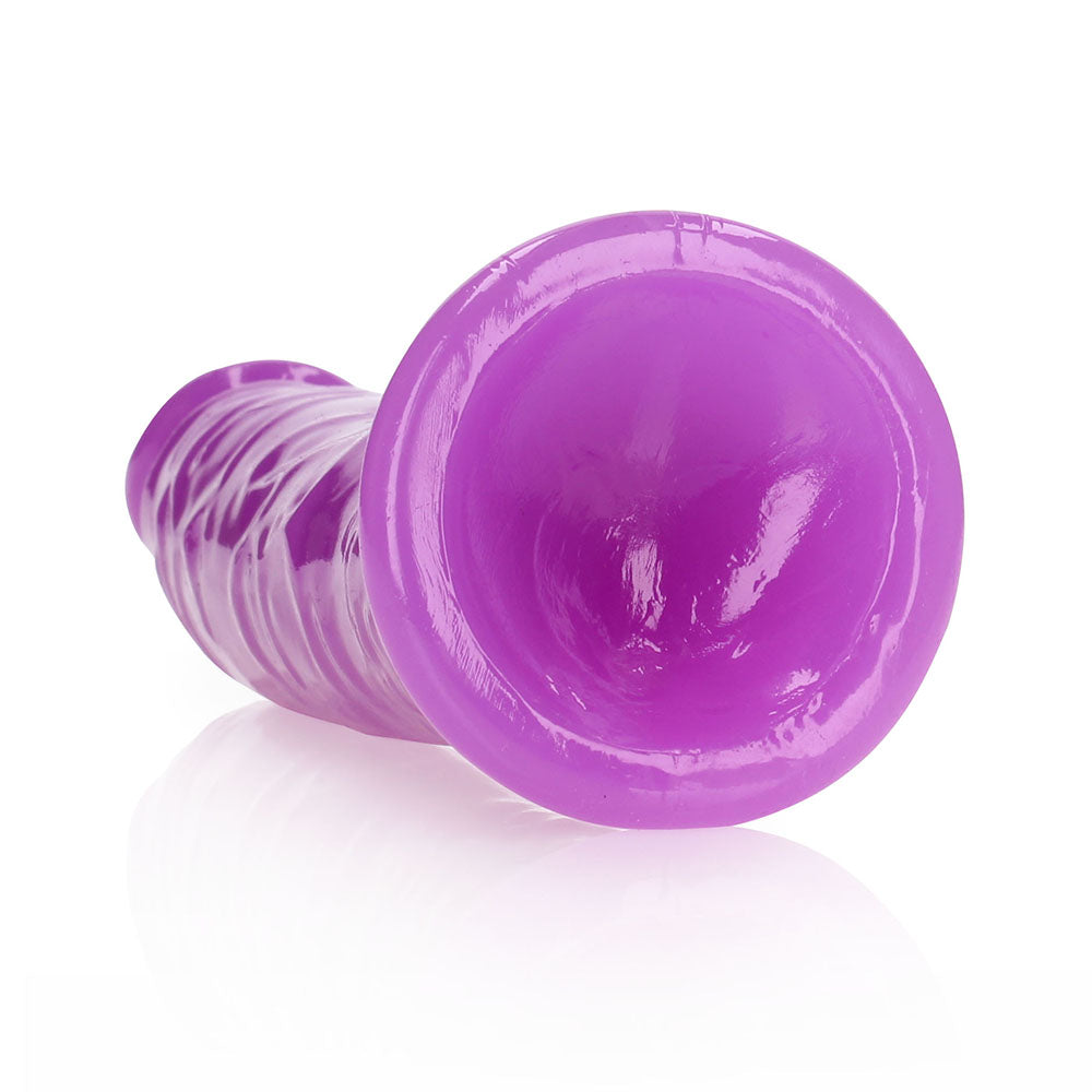 Realrock Glow In The Dark Slim 8 In. Dildo Neon Purple