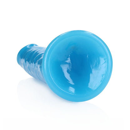 Realrock Glow In The Dark Slim 10 In. Dildo Neon Blue