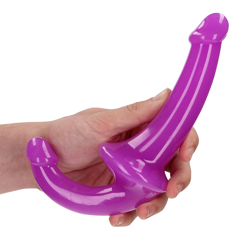 Realrock Glow In The Dark 6 In. Strapless Strap-on Dildo Neon Purple