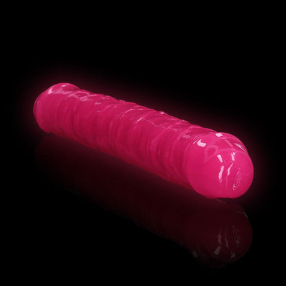 Realrock Glow In The Dark Double Dong 12 In. Dual-ended Dildo Neon Pink