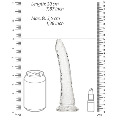 Realrock Crystal Clear Slim 7 In. Dildo Clear