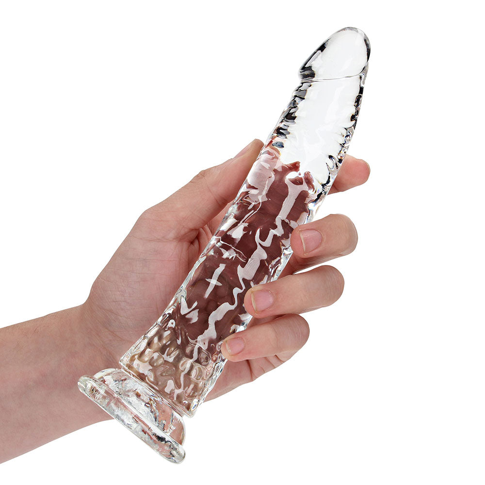 Realrock Crystal Clear Slim 8 In. Dildo Clear