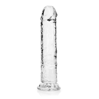 Realrock Crystal Clear Straight 8 In. Dildo Without Balls Clear