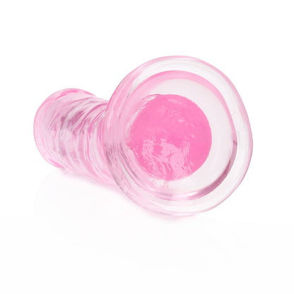 Realrock Crystal Clear Straight 6 In. Dildo Without Balls Pink