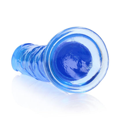 Realrock Crystal Clear Straight 11 In. Dildo Without Balls Blue