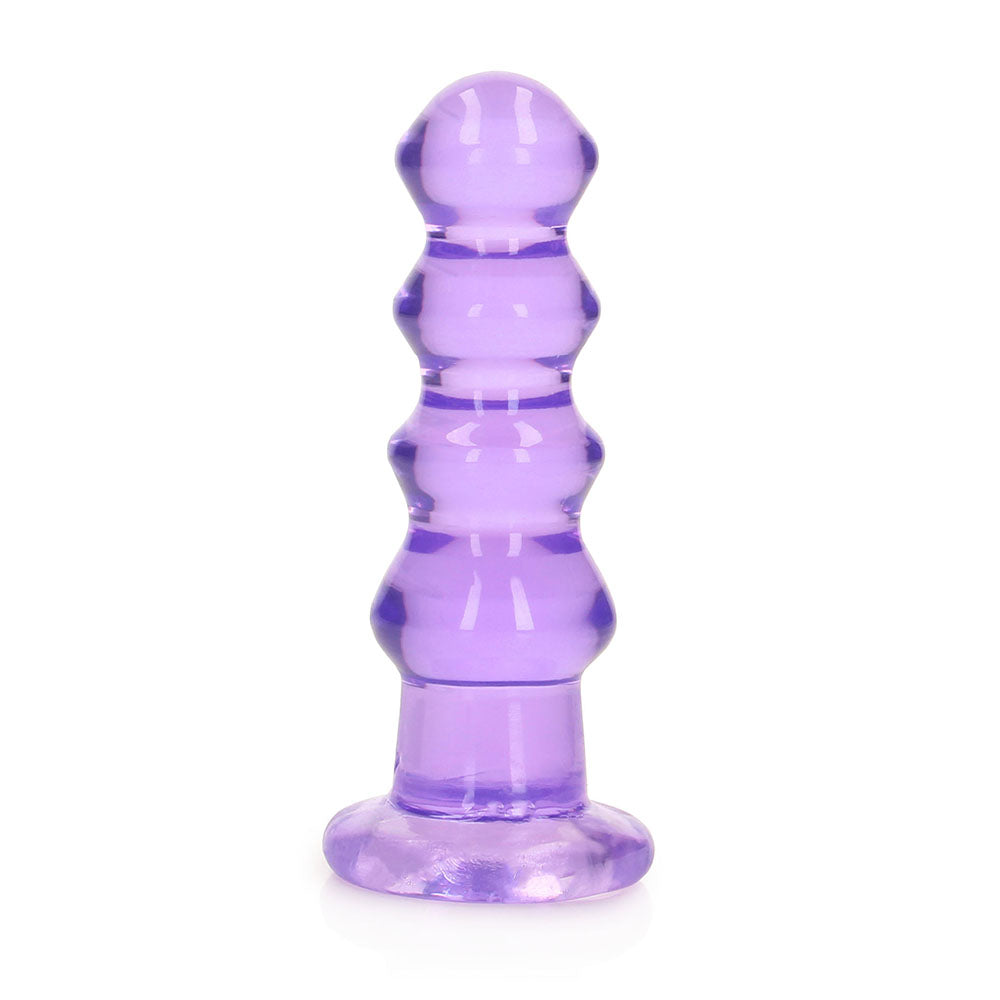 Realrock Crystal Clear Curvy 5.5 In. Dildo/plug Purple