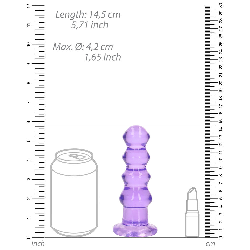 Realrock Crystal Clear Curvy 5.5 In. Dildo/plug Purple