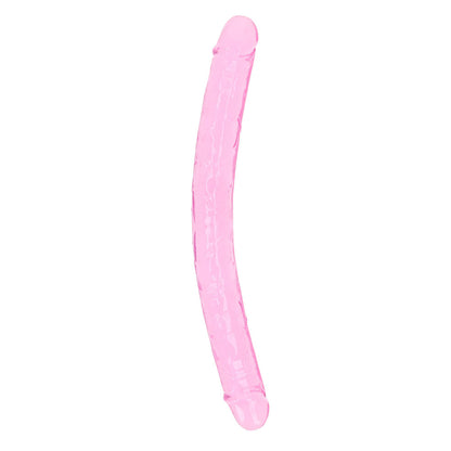 Realrock Crystal Clear Double Dong 18 In. Dual-ended Dildo Pink