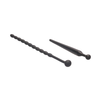 Ouch! Urethral Sounding - Silicone Beginners Plug Set - Black