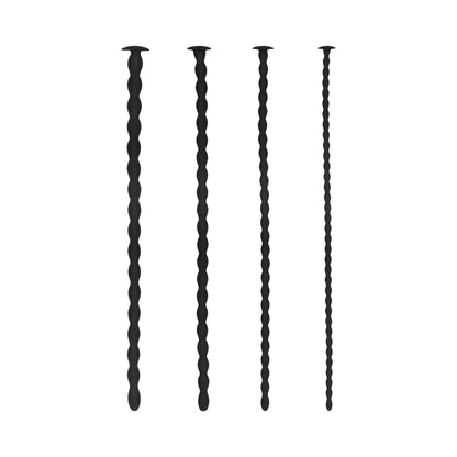 Ouch! Urethral Sounding - Advanced Silicone Spiral Screw Plug Set - Black
