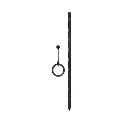Ouch! Urethral Sounding - Silicone Plug & Cock Ring Set - Black