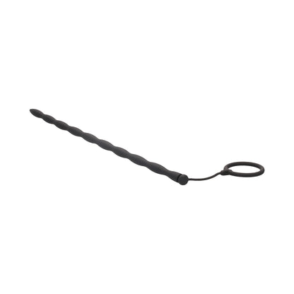 Ouch! Urethral Sounding - Silicone Plug & Cock Ring Set - Black