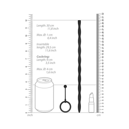 Ouch! Urethral Sounding - Silicone Plug & Cock Ring Set - Black