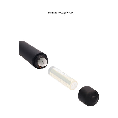 Ouch! Urethral Sounding - Silicone Vibrating Bullet Plug With Beaded Tip - Black