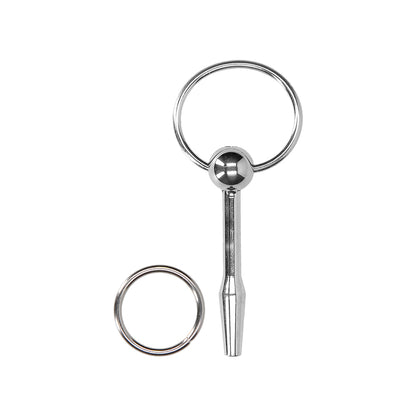 Ouch! Urethral Sounding - Metal Plug With Ring - 9 Mm