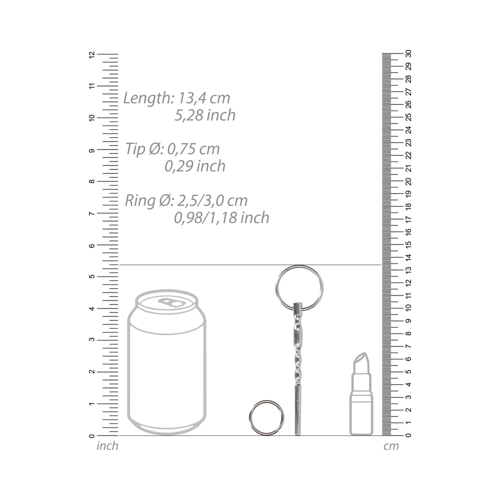 Ouch! Urethral Sounding - Metal Plug With Ring - 7.5 Mm