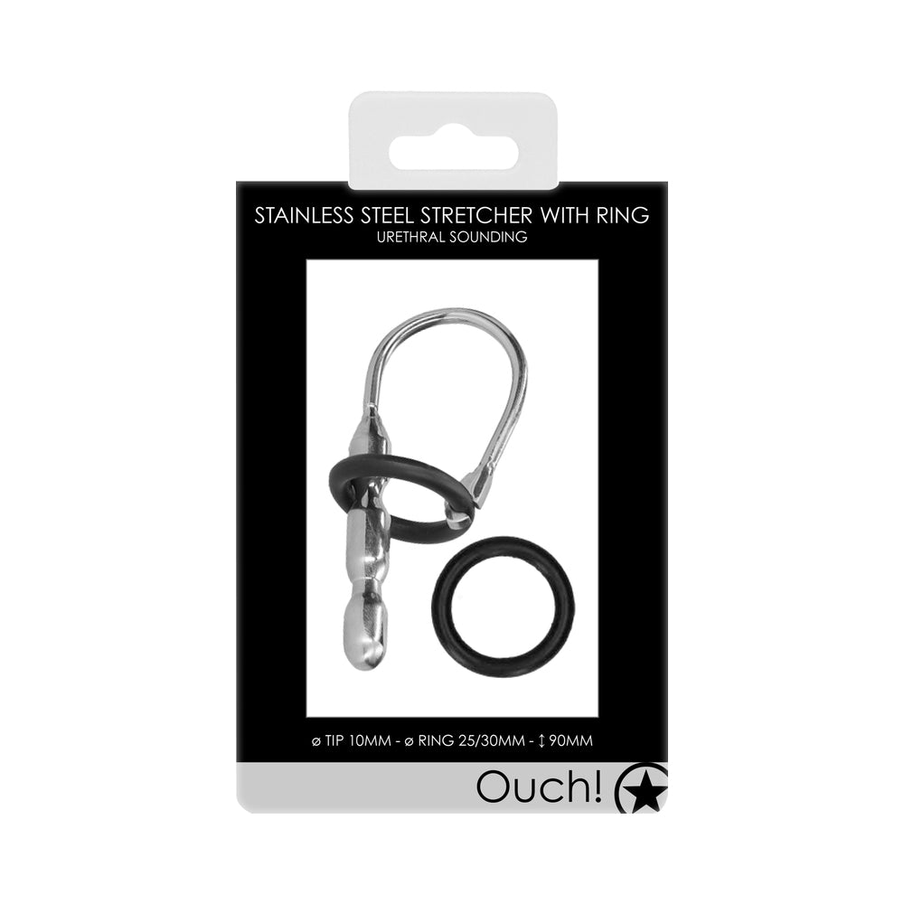 Ouch! Urethral Sounding - Metal Stretcher With Ring - 10 Mm