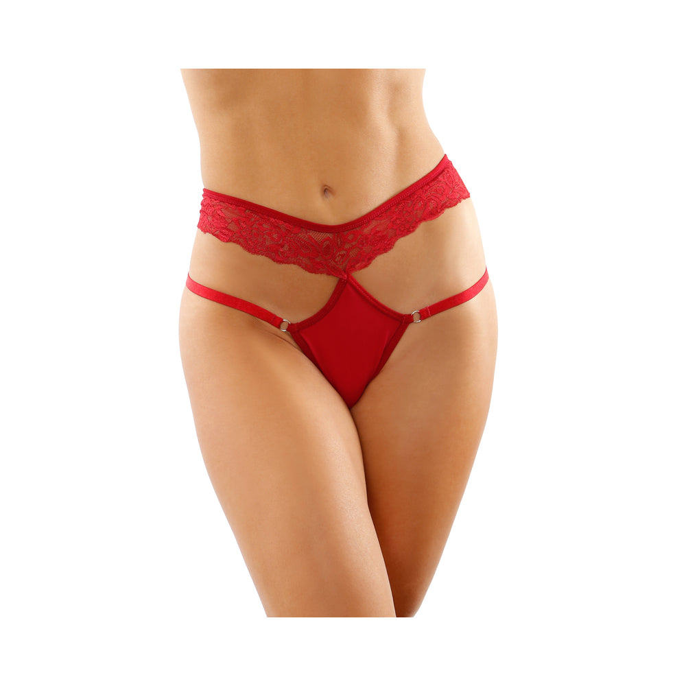 Ren Microfiber Panty With Double-strap Waistband Red L/xl