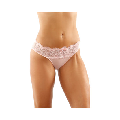 Ivy Lace Bikini Panty With Lattice Cut-out Back Light Pink L/xl