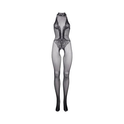 Shots Le Desir Fishnet & Lace High-neck Bodystocking Black O/s