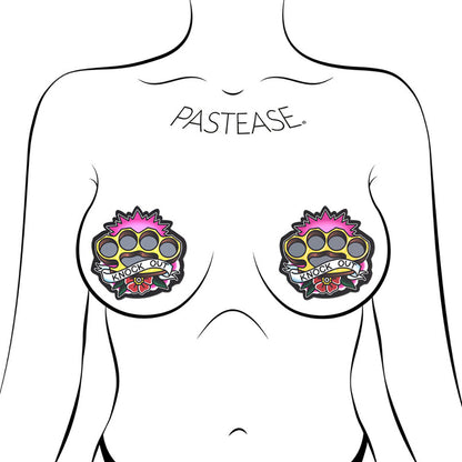 Pastease Brass Knuckles: Diamond Thom Knock Out Flash Nipple Pasties