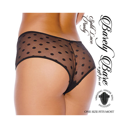 Barely B Split Lace Panty O/s Black