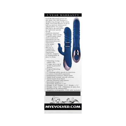 Evolved The Ringer Rechargeable Thrusting Rabbit - Blue