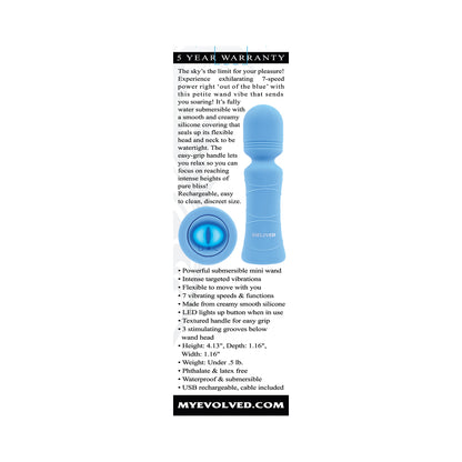 Evolved Out of The Blue Vibrating Mini Wand - Blue