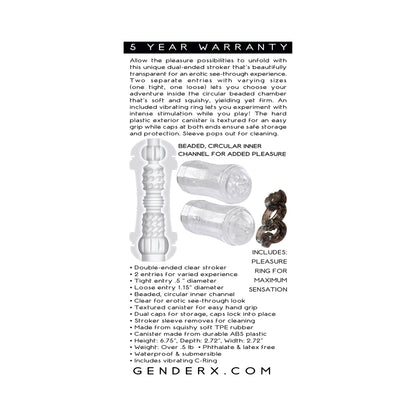 Gender X Double Fantasy Dual-entry Stroker Clear