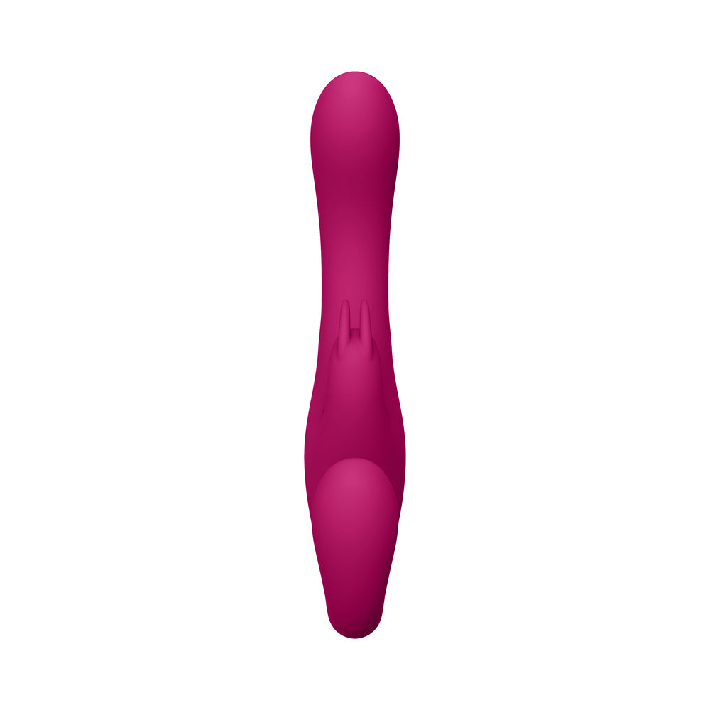 Vive Suki Rechargeable Triple Motor Pulse-wave Vibrating Silicone Strapless Strap-on Pink