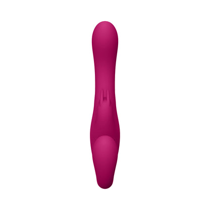 Vive Suki Rechargeable Triple Motor Pulse-wave Vibrating Silicone Strapless Strap-on Pink
