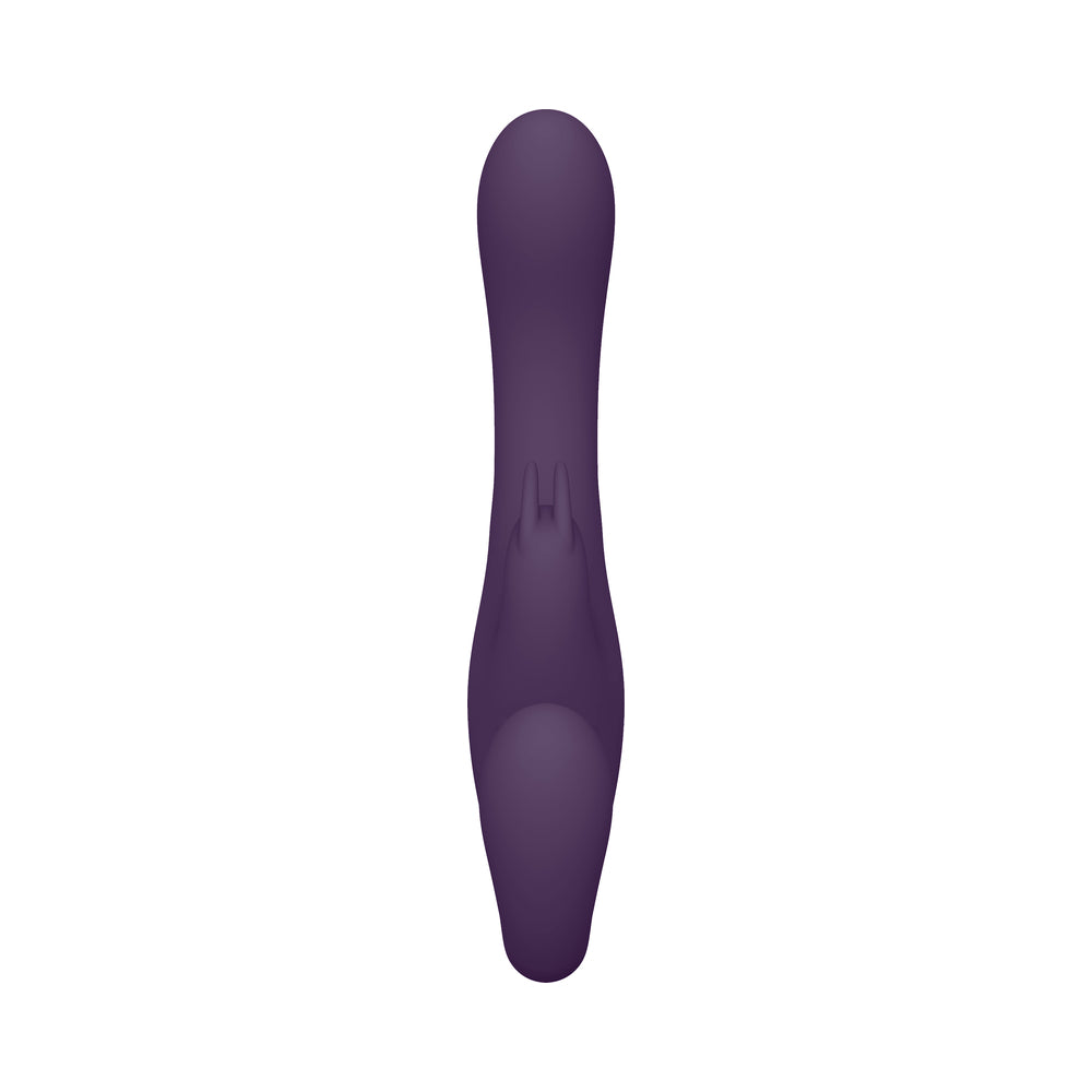 Vive Suki Rechargeable Triple Motor Pulse-wave Vibrating Silicone Strapless Strap-on Purple